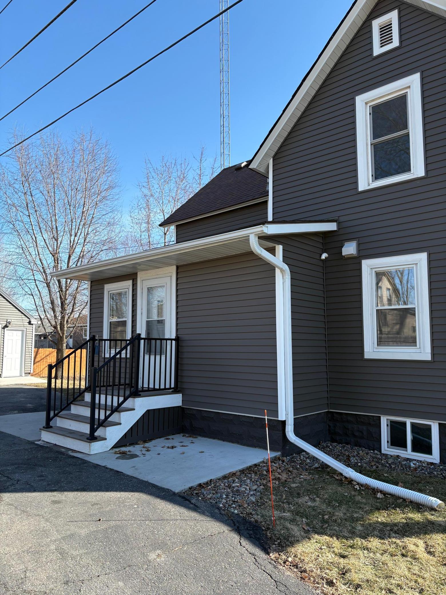 close up of side of home