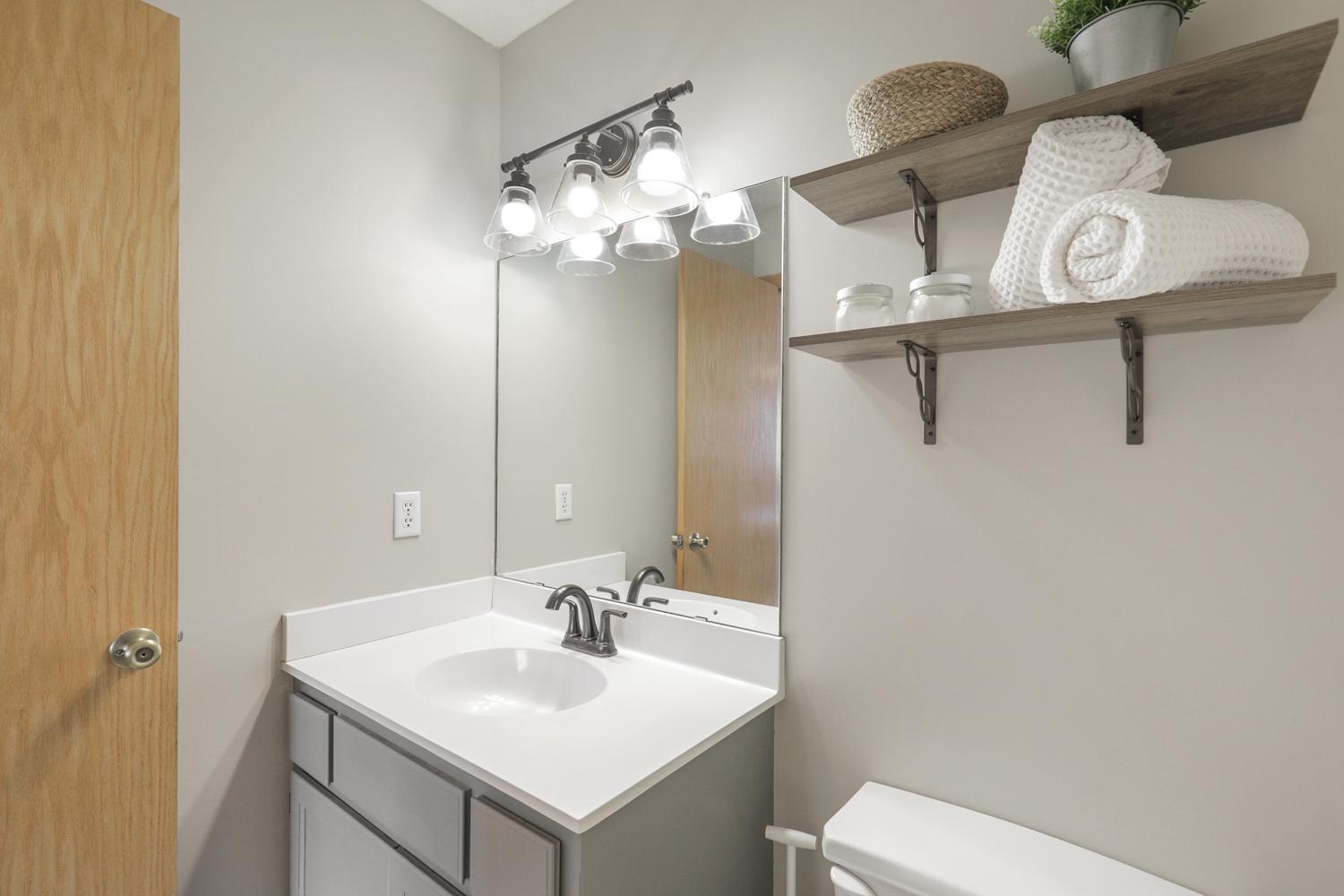 Full private bath attached to primary bedroom.
