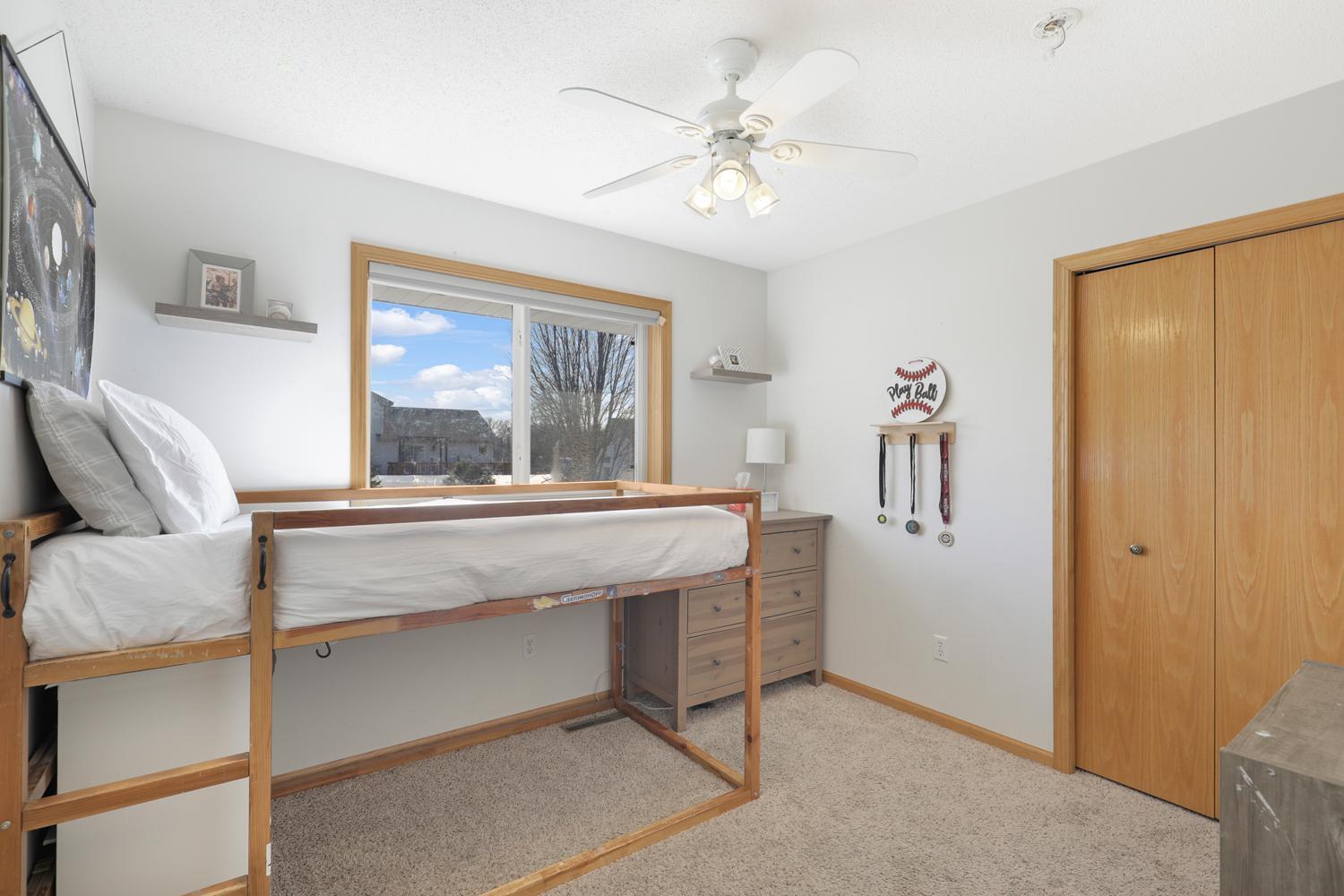 First bedroom of three on the main level.