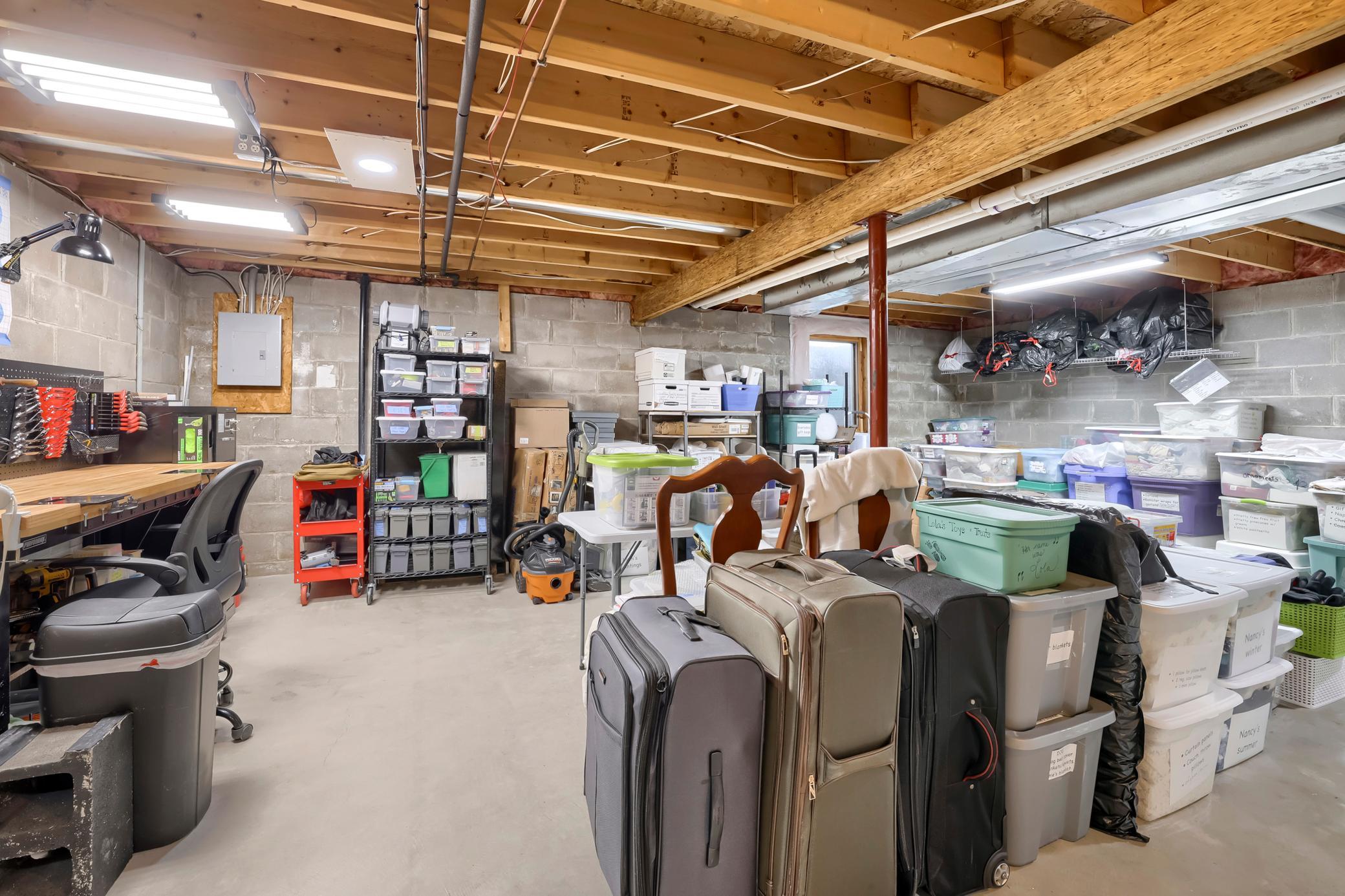 The unfinished basement provides a stupendous amount of storage or if one so desired, it could become a 5th bedroom with the west facing egress window.