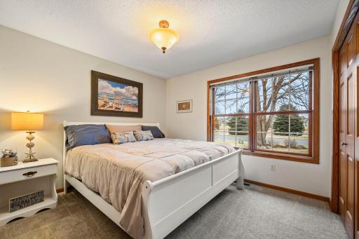 Bedroom 2 on the main level overlooks the front yard.