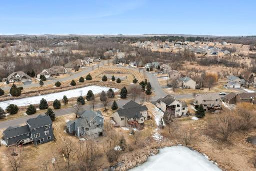 Aerial view of the neighborhood from the back of the home.