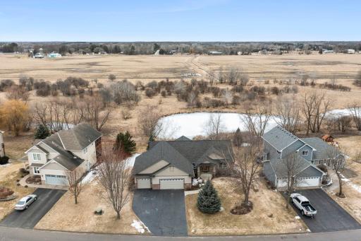 Aerial view of the back of the property.