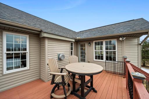 The deck is accessible from the 4-season porch.