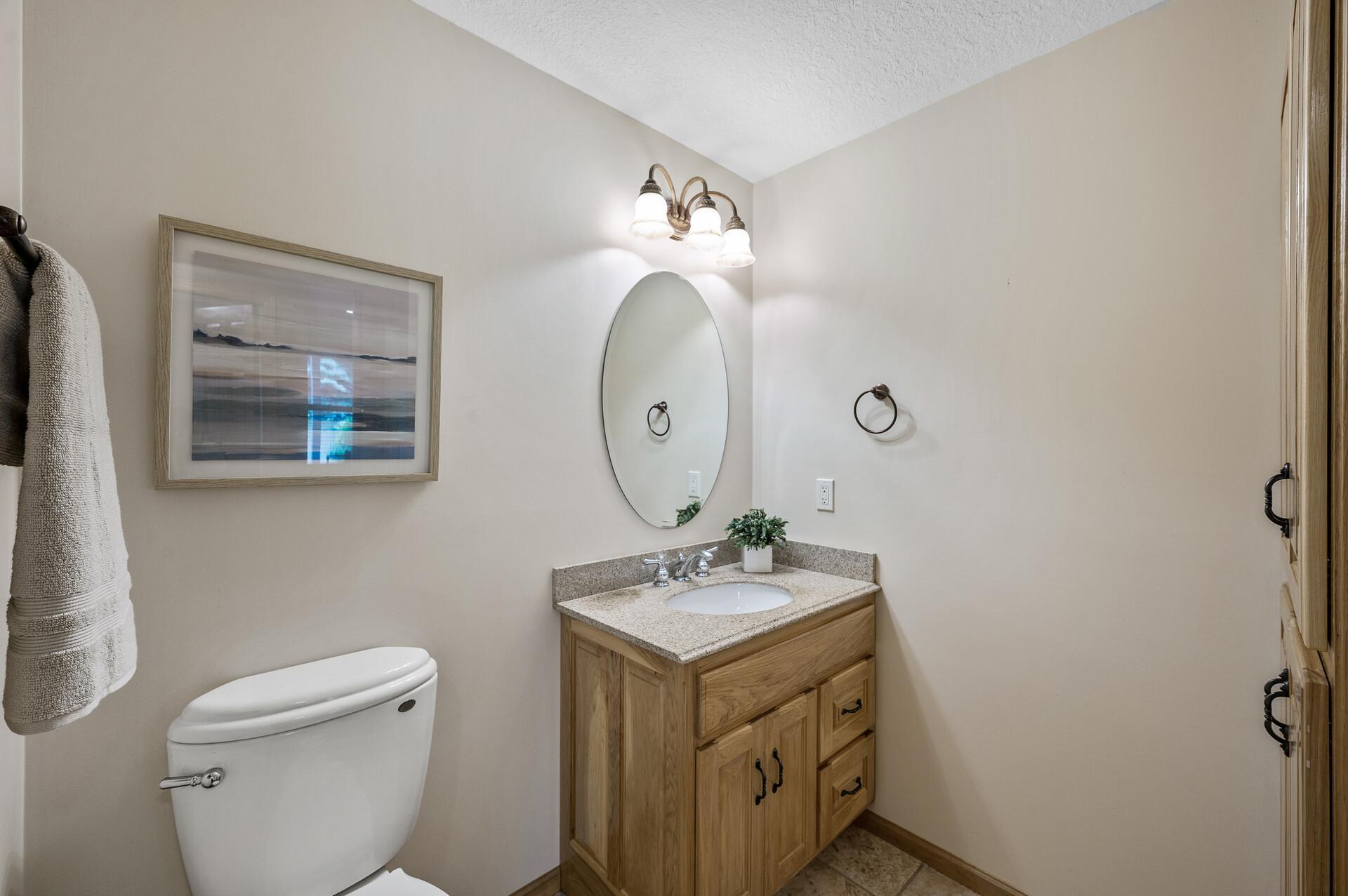 Lower level 3/4 bath, spacious and storage for all your needs.