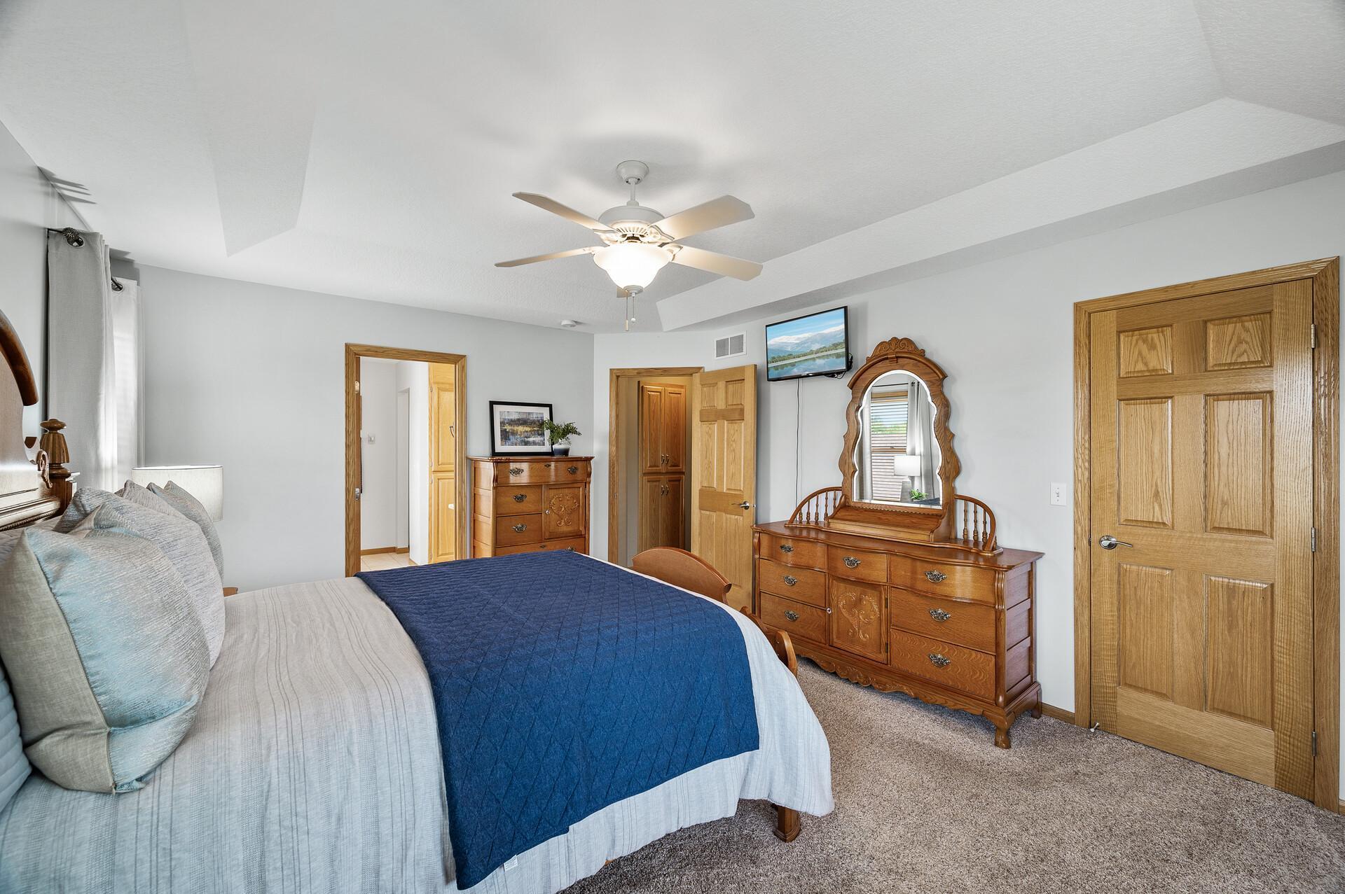 Private and peaceful primary suite with large walk in closet.