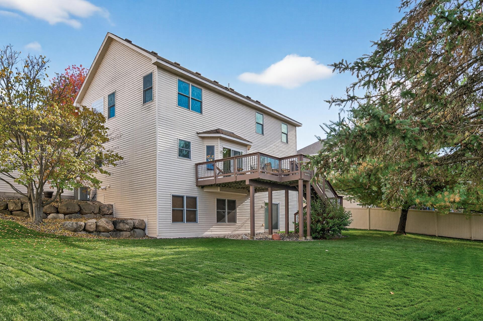 A backyard retreat complete with a deck.