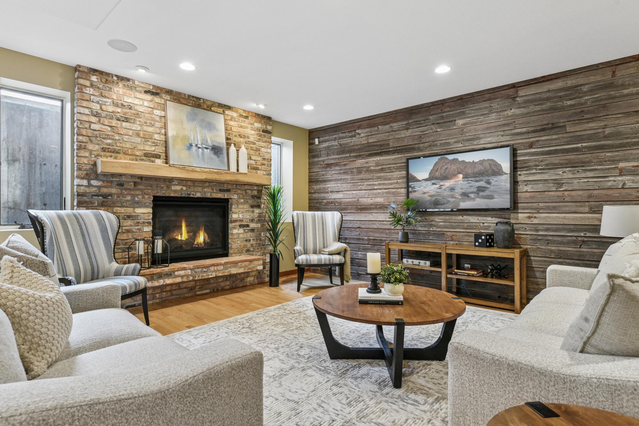 Such a comfortable spot with the gas fireplace