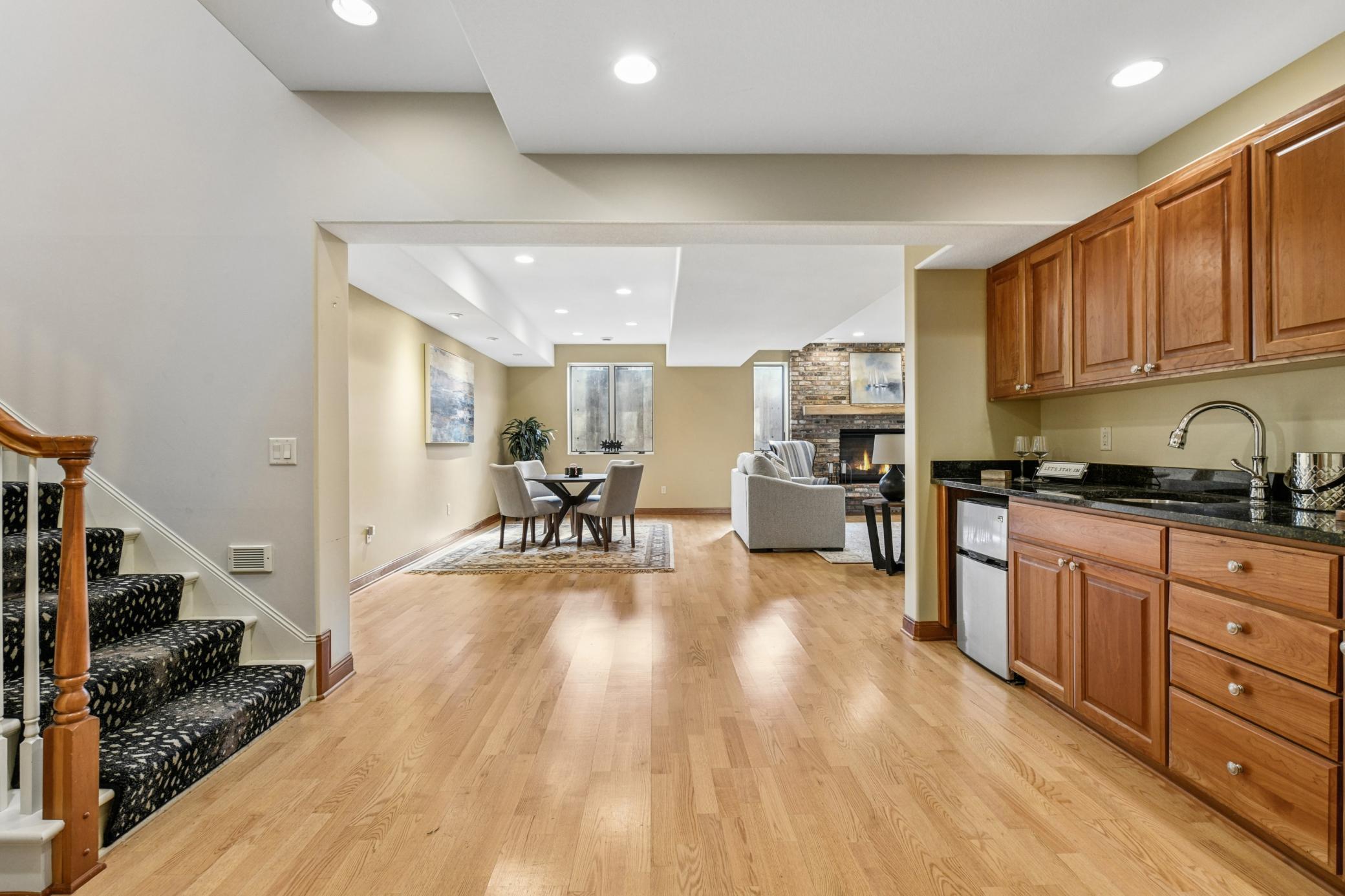 The lower-level is a delightful versatile space