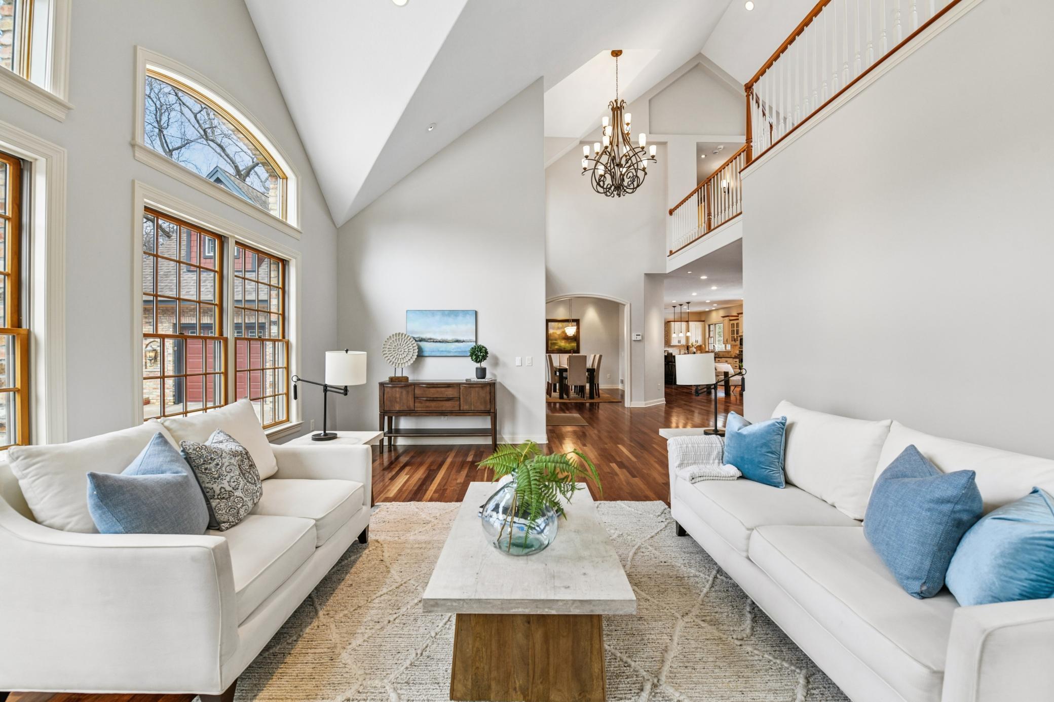 Spectacular windows and views in this lofted space