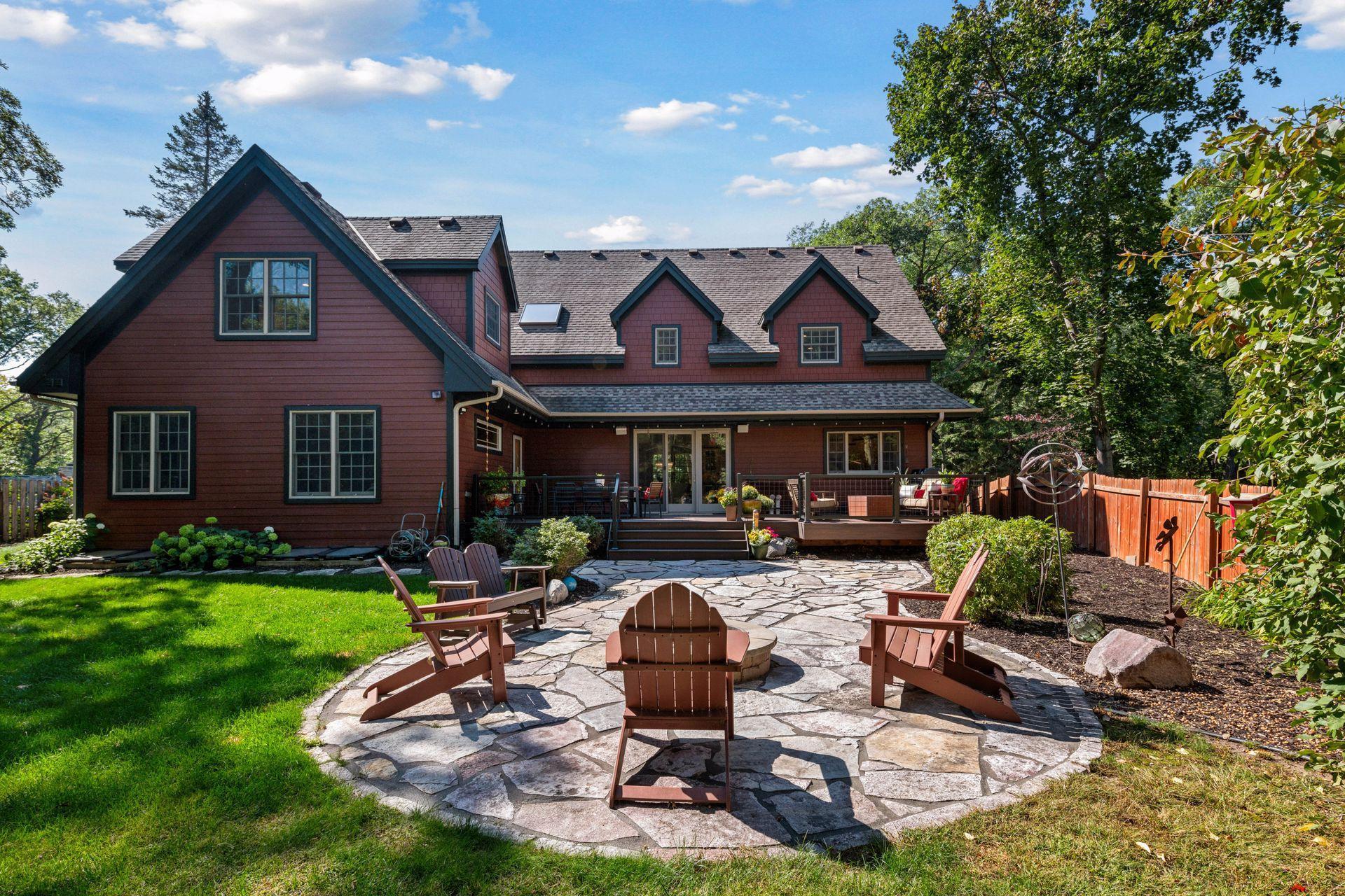 Enjoy this beautiful stone patio & firepit area