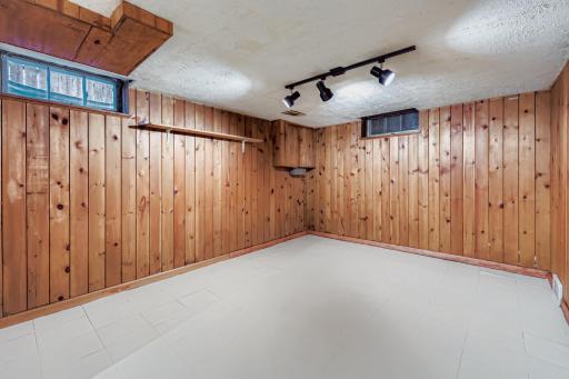 Actual picture of the lower level finished family/flex room area.
