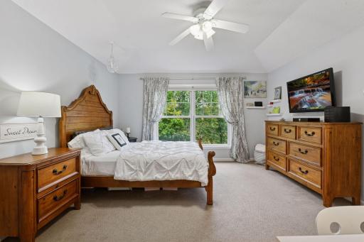 The third bedroom overlooks the backyard.