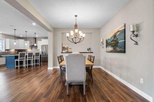 The formal dining room has space for a large table and a crowd!