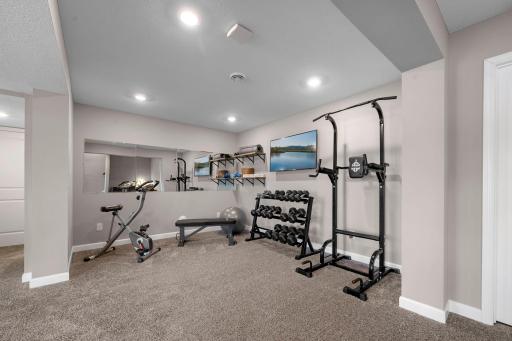 A flex space in the family room area is a perfect place for an exercise room!