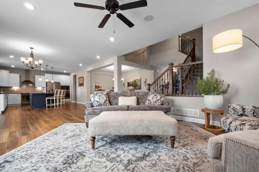 Views from the living room show how easy it is to host a crowd!