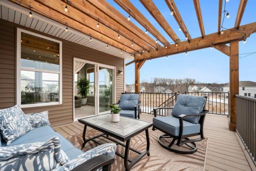 The maintenance free deck and pergola are ready for entertaining!