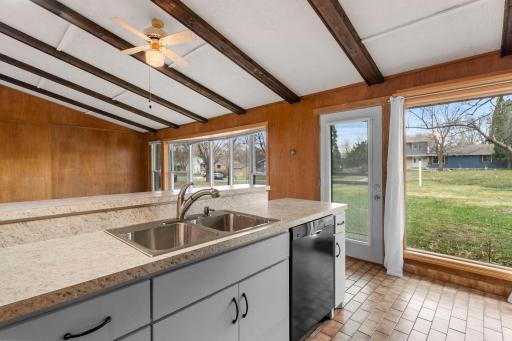 Windows galore create open, bright floor plan.