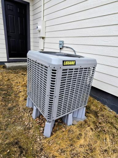 Central air unit is located on west side of house