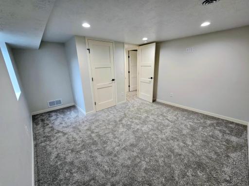 SW basement bedroom-recessed lighting and closet