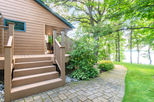 The landscaping is gorgeous with lots of pavers and perennials
