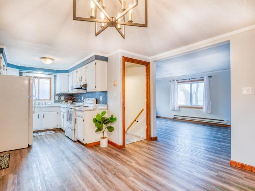 View from Dining Room to Kitchen and Living Room