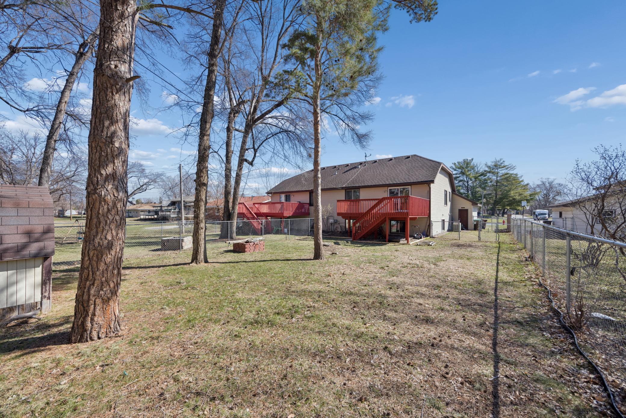 Reverse view of backyard