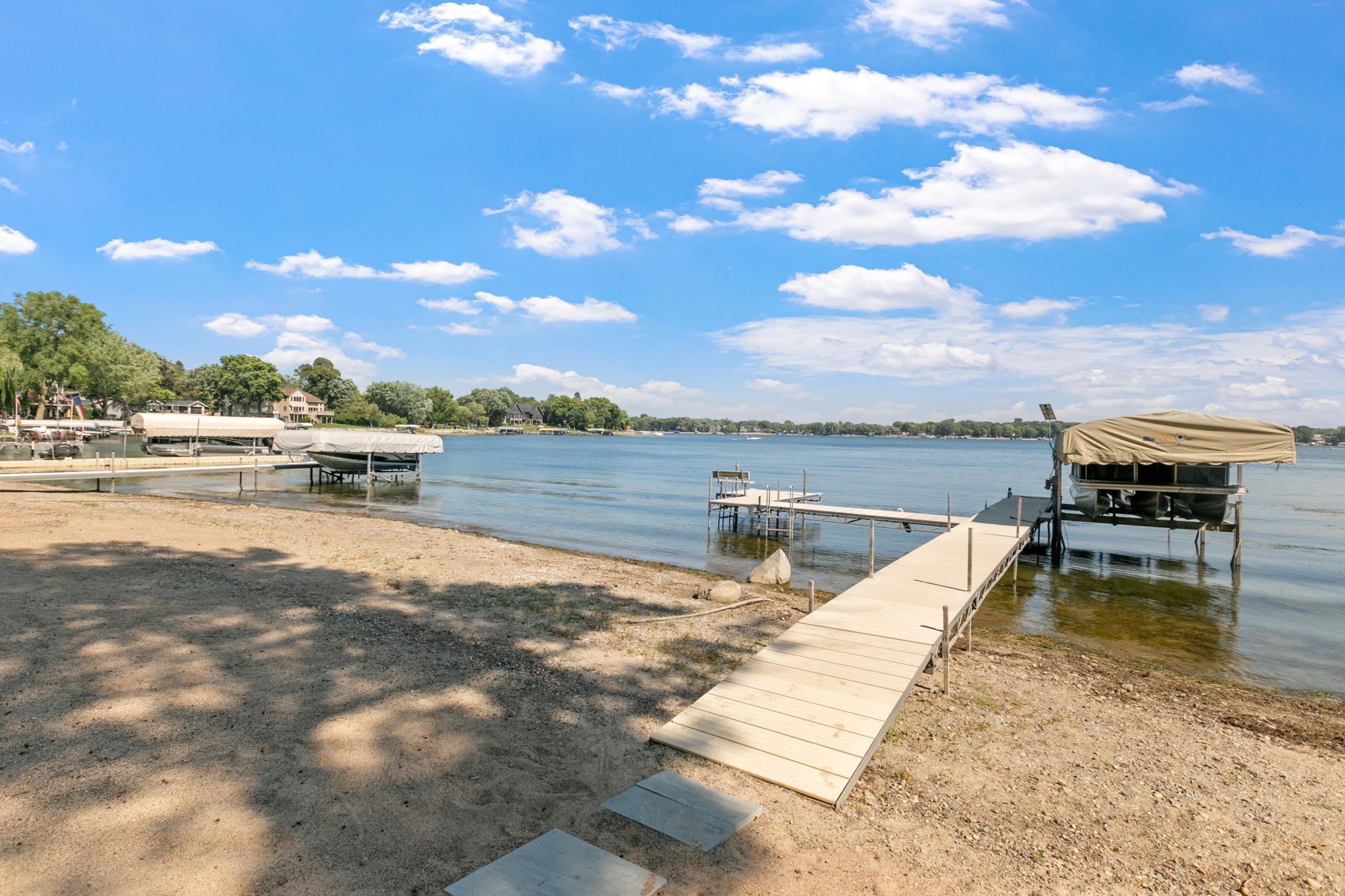 Private dock space offering plenty of room to keep your boat and enjoy long days out on the lake.