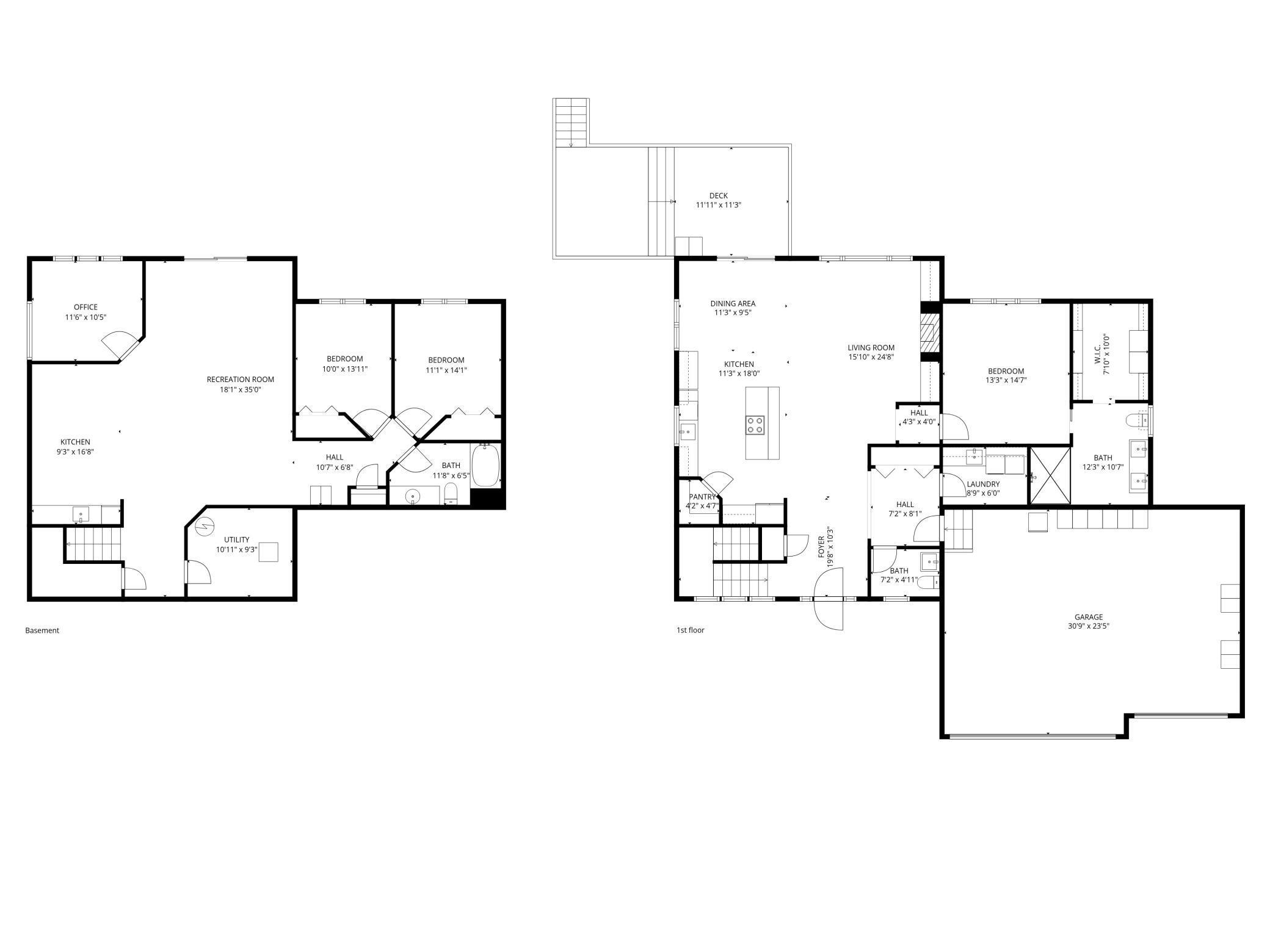 Floor plan main and lower level