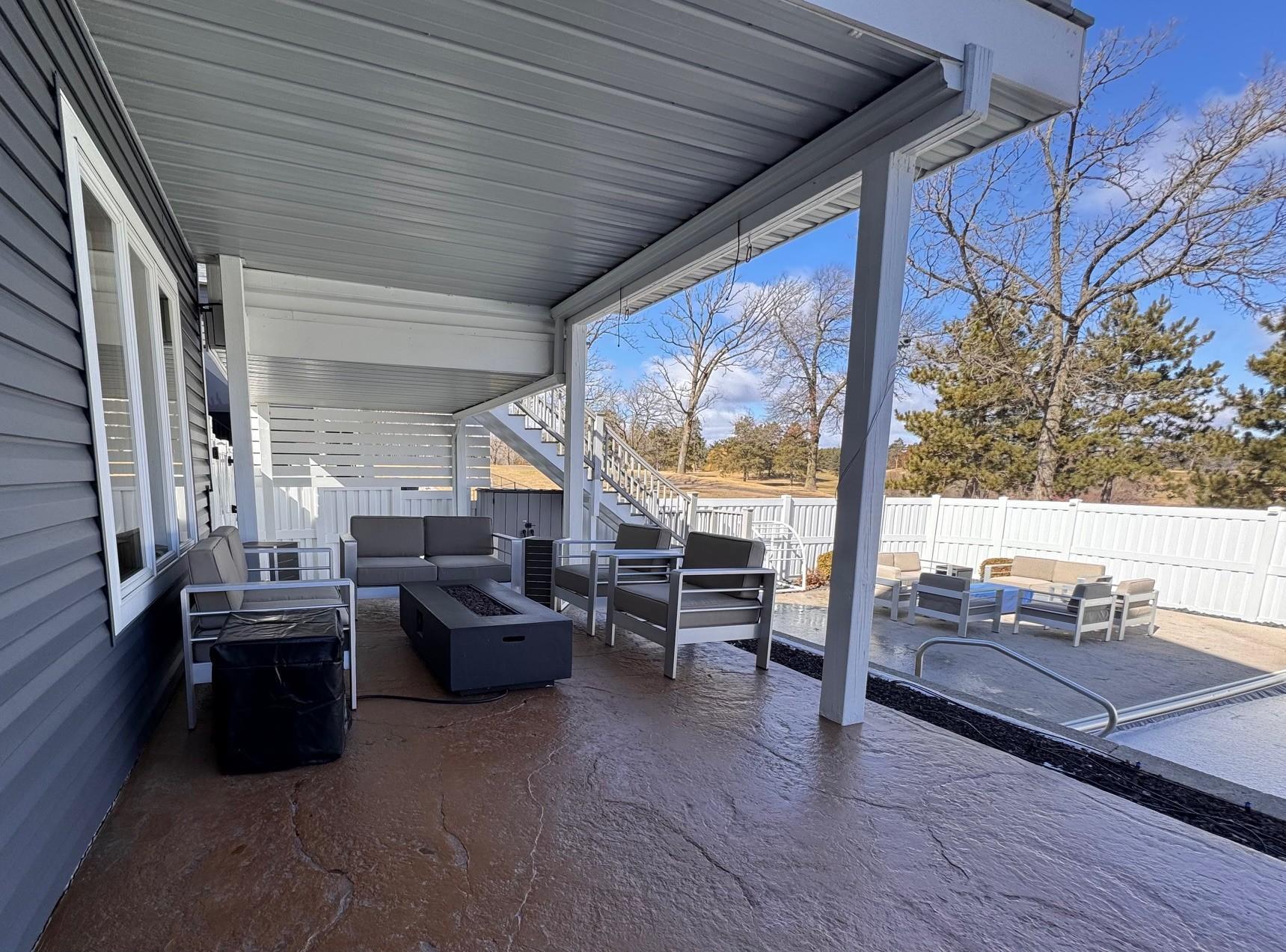 Poolside covered patio