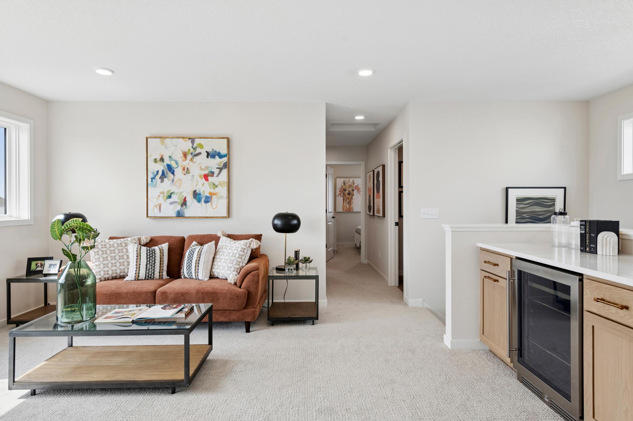 Need a beverage while your relaxing in your loft retreat? *Photos are of like home and may not depict actual home plan. Configurations, features, materials and finishes may contain options that are not included in the price.