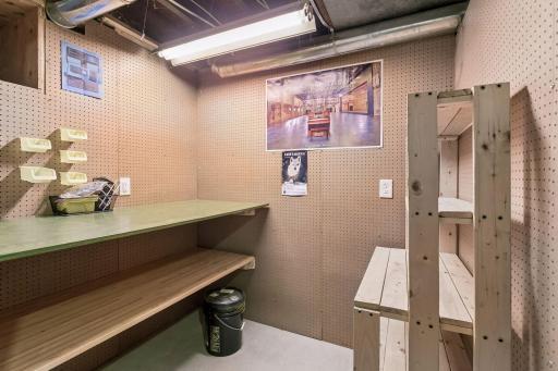 Very clean storage area.