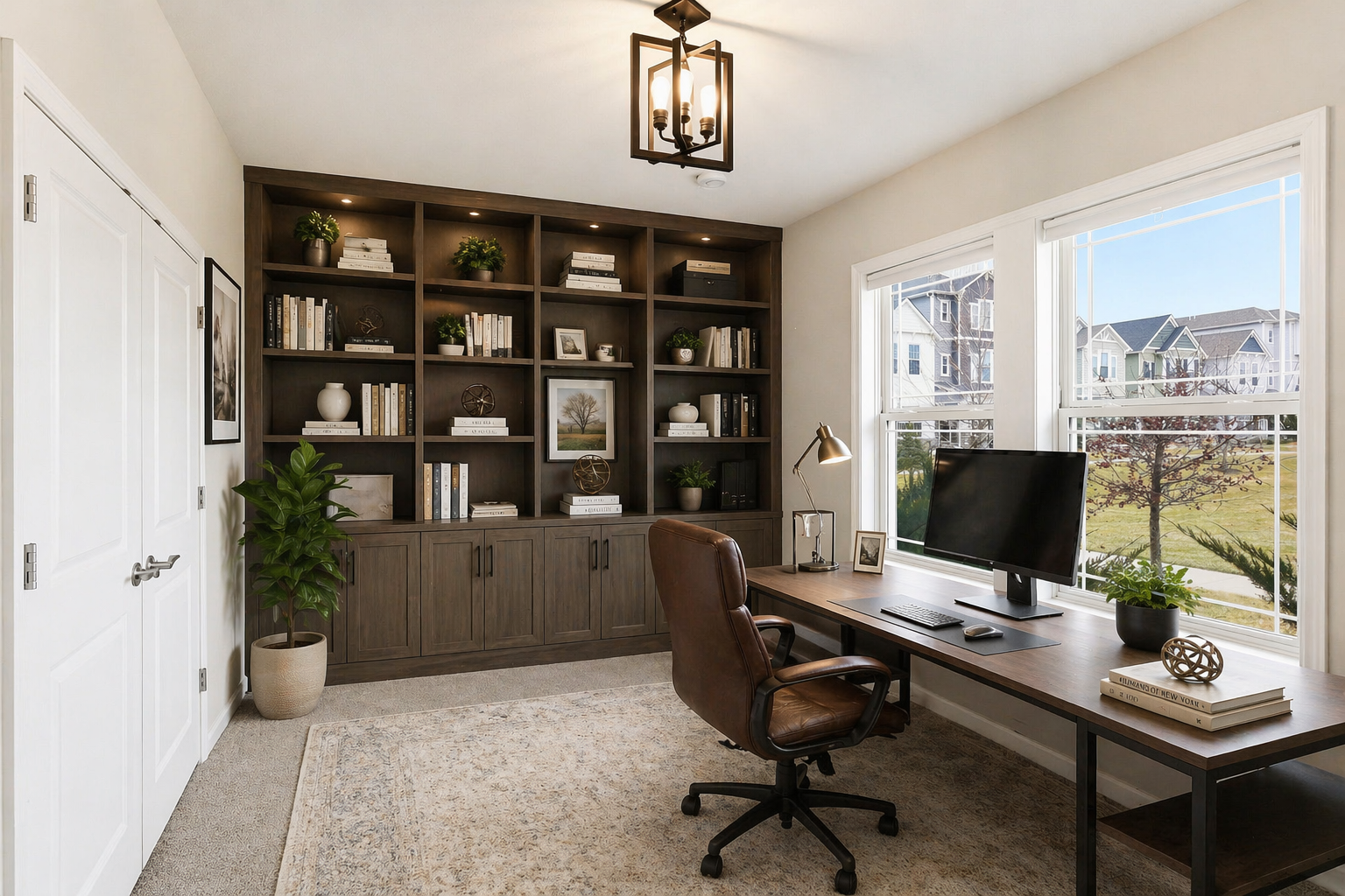 Virtually Staged -Main level bedroom #4 with yard view