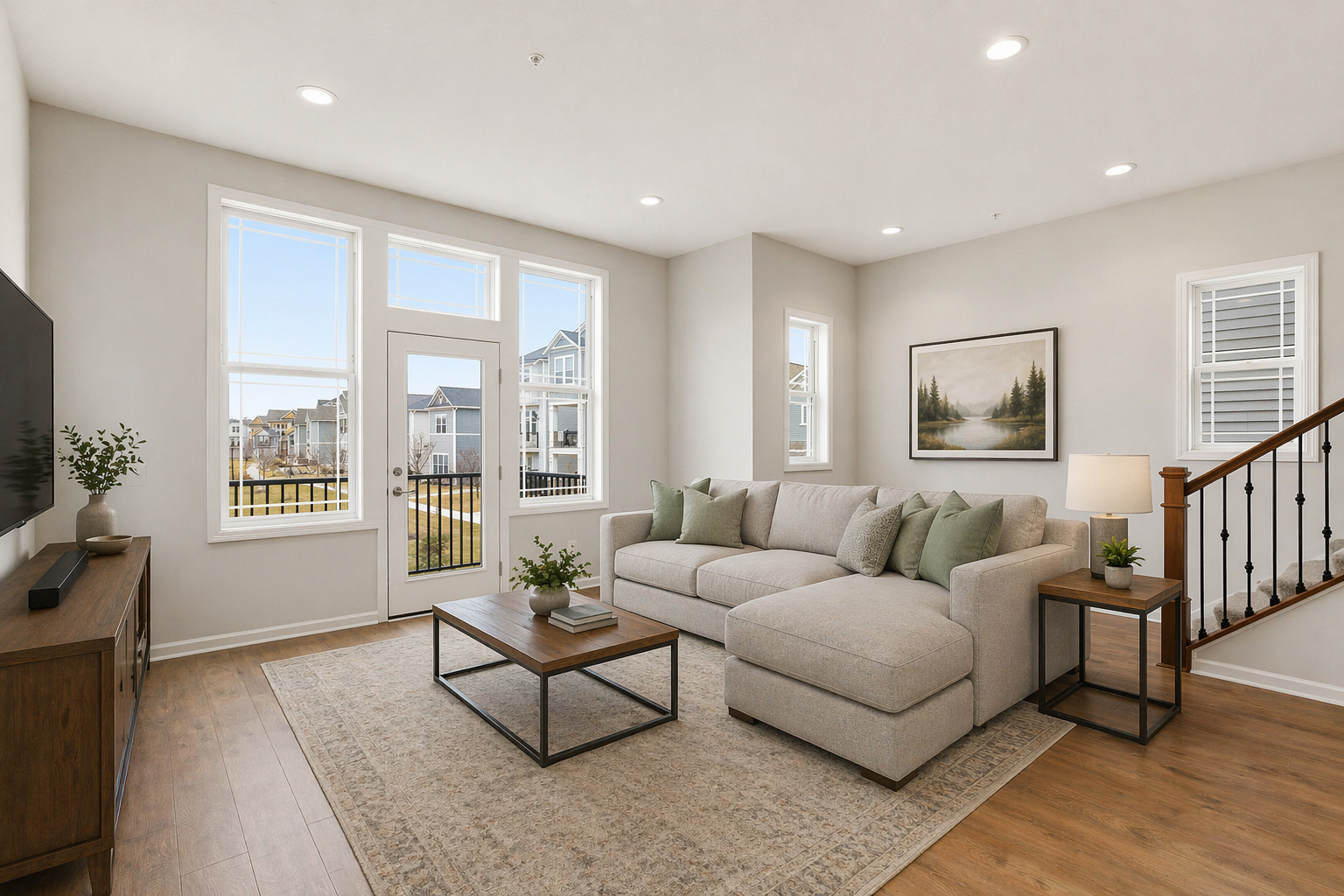 Virtually staged - living area