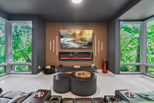 Imagine movie nights gathered around the glow of the fireplace.