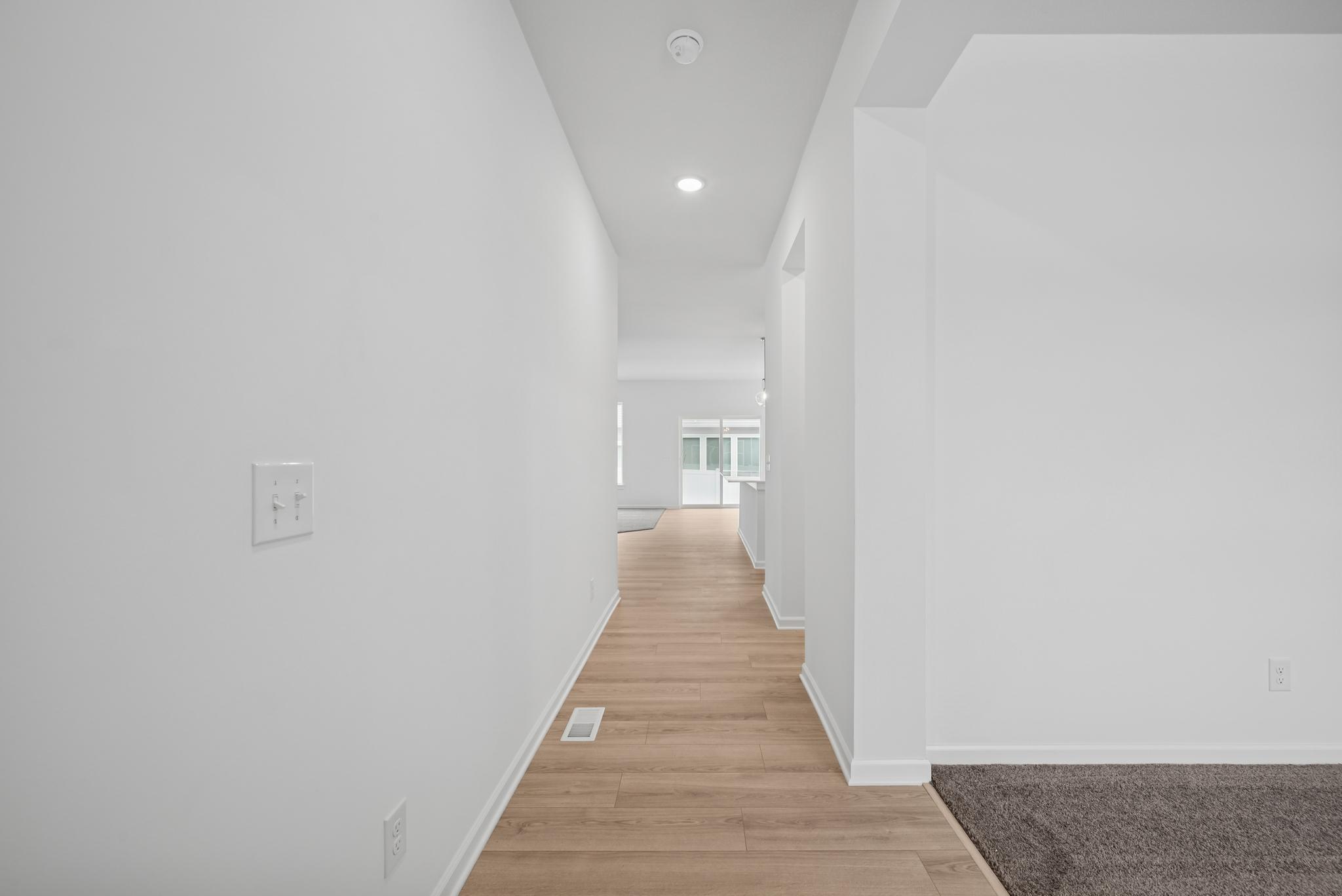 The entry with a study off to the side. Picture of a completed Pryor home.