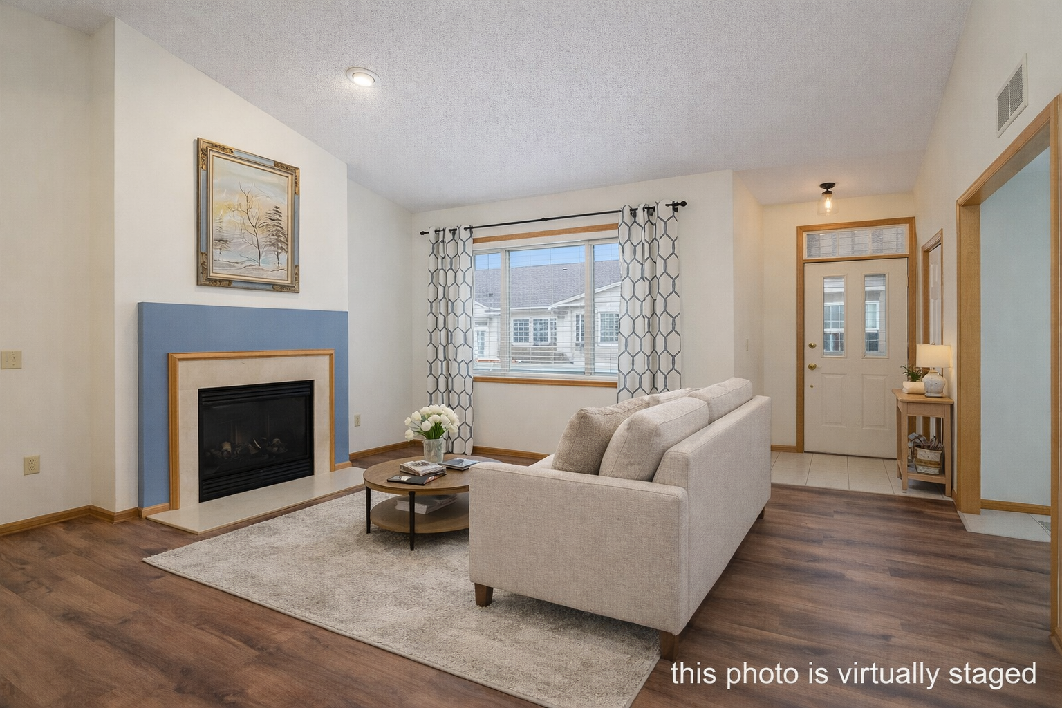 Cozy living room with fireplace