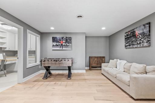 Multiple flexible-use spaces for recreation or relaxation