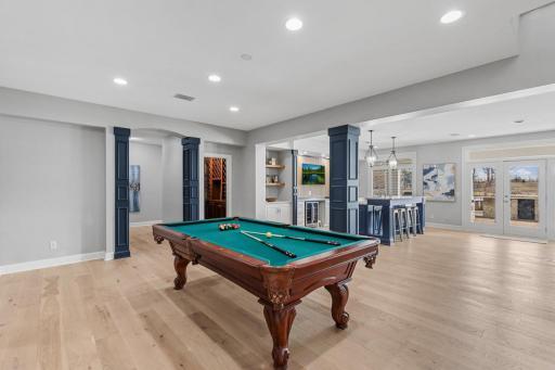Expansive lounge and billiards area