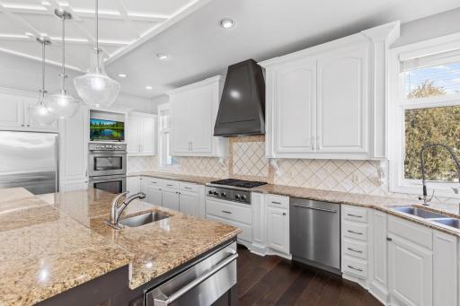 Abundant cabinetry and workspace