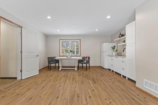 Complete with a separate entrance, kitchenette, dining room, living room, bedroom, and private 3/4 bathroom.