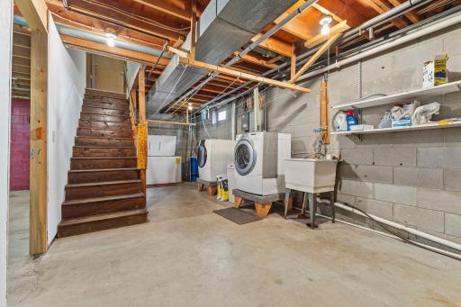 Lower level laundry area.