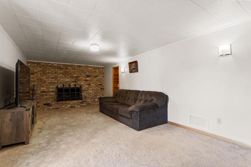 Family room with fireplace