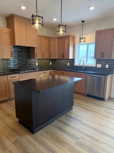 Great workspaces in this kitchen and storage
