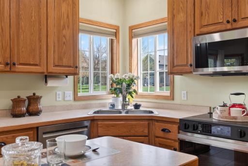 Love this corner sink and windows to back yard!