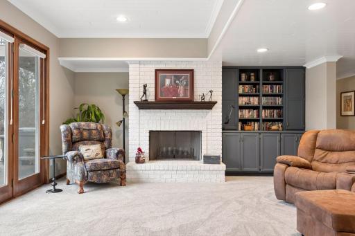 Another cozy fireplace in the family room