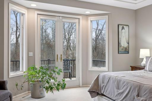 The primary bedroom suite even has a private deck overlooking the backyard