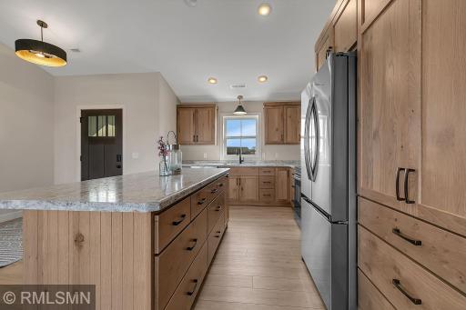 Large center island with rollout doors