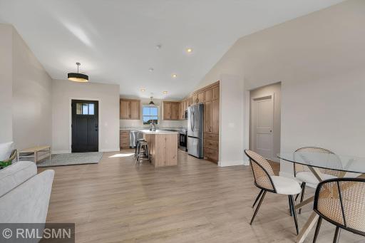 Off the kitchen and dining are two bedrooms and a full bathroom
