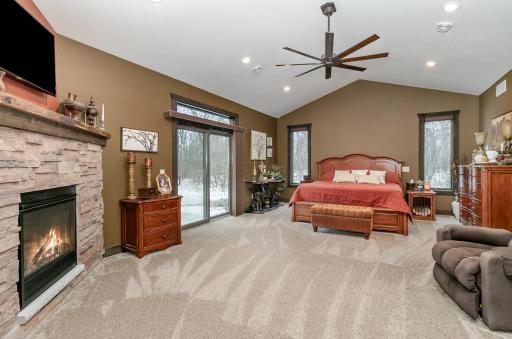 Huge master bedroom with walkout access to backyard